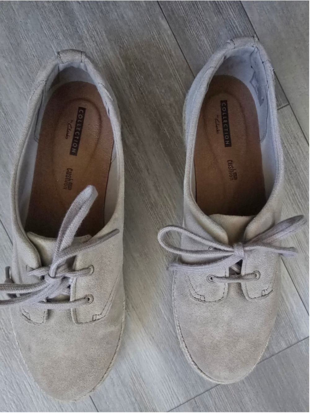 Women's Clarks Azella Jazlynn Suede Espadrille Flats Beige Size 9.5
